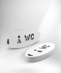 Erős PVC kulcskolonc – női WC – ovális
